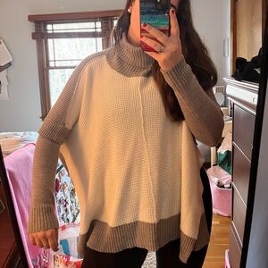 Turtleneck Poncho with Sleeves
